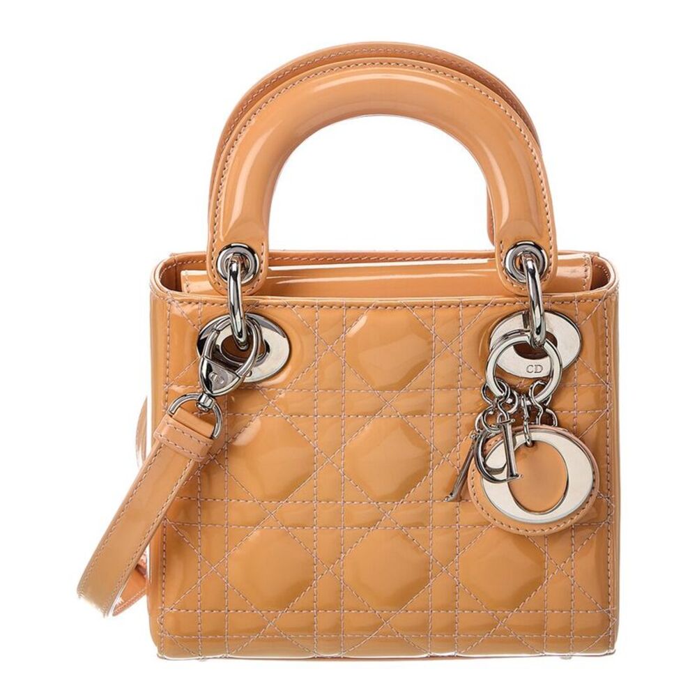Dior Neutral Leather Cannage Mini Lady Dior (Authentic Pre-Loved)